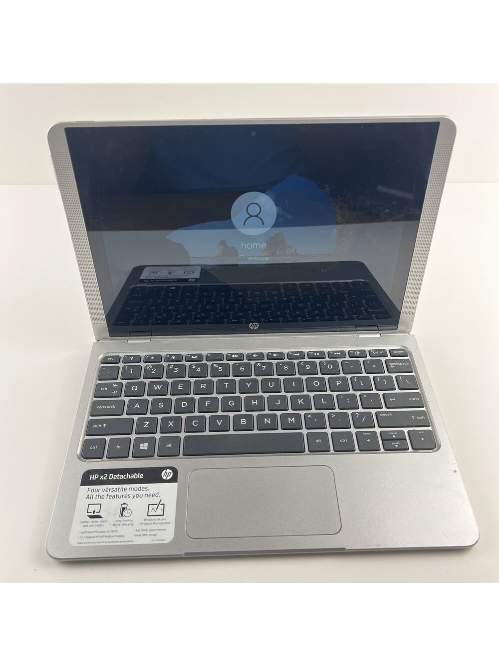 Hp X2 Detachable Intel Atom x5-Z8350 1.44Ghz Laptop 4GB Ram 64GB HD Win 10 Home